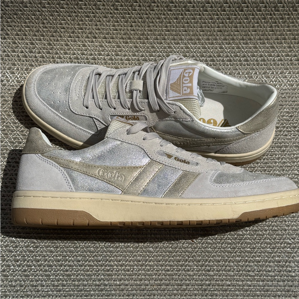 Anthropologie Gola Hawk Shimmer Off White / Silver / Gold Size US 9 (Eur 40) - Picture 7 of 14